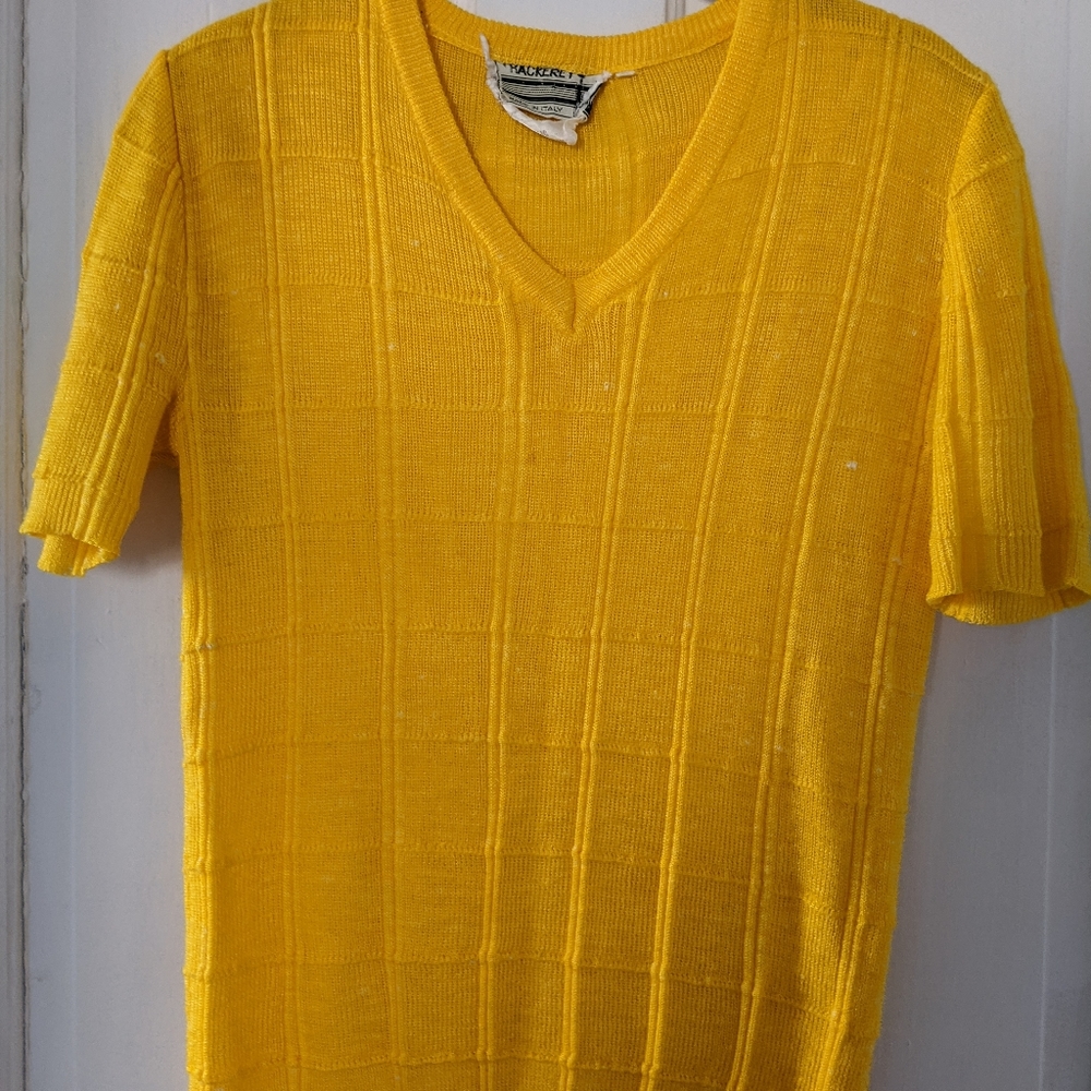 70s Vintage Italian linen blend knit sweater